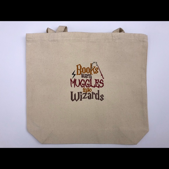 Reuseable Cotton Canvas Tote with Wizard Quote - Picture 2 of 4